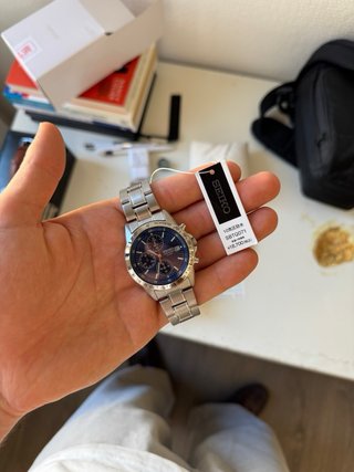 Reloj Seiko Cronógrafo Azul y Plateado