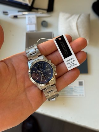 Reloj Seiko Cronógrafo Azul y Plateado