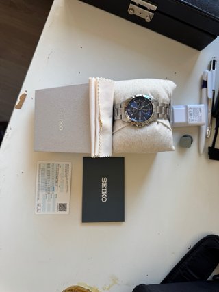 Reloj Seiko Cronógrafo Azul y Plateado