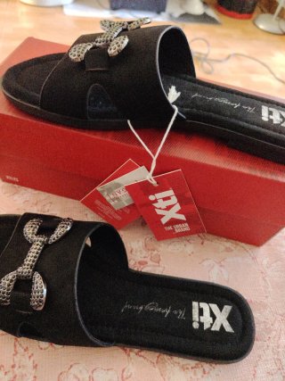 Sandalias Xti Negras Adorno Joya