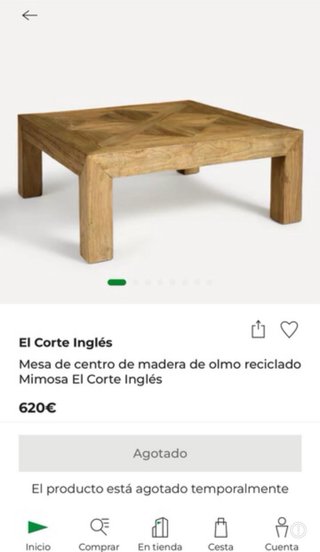 Mesa de centro Madera Olmo Mimosa El Corte Inglés