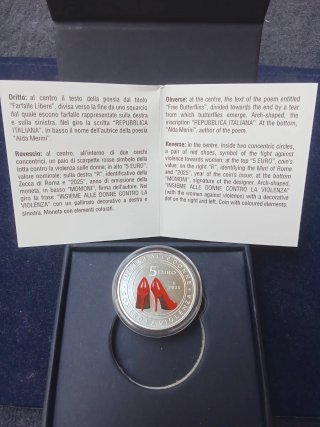 Italia Moneta 5 Euro Argento 925 tiratura 8000 pz.