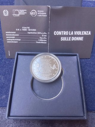 Italia Moneta 5 Euro Argento 925 tiratura 8000 pz.