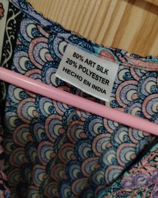 Vestido largo étnico de  seda, talla única