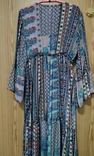 Vestido largo étnico de  seda, talla única