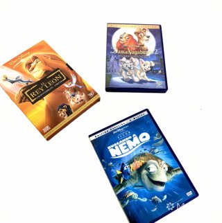 DVDs Disney: El Rey León, La Dama y el Vagabundo 2