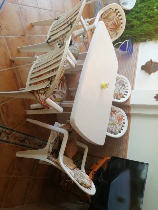 Conjunto mesa y sillas terraza