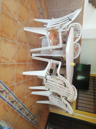 Conjunto mesa y sillas terraza