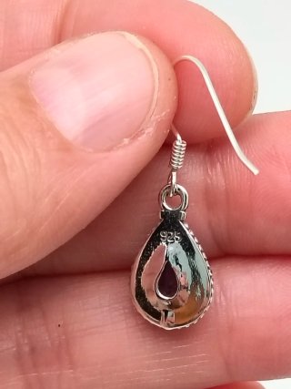 Pendientes Plata 925 y Amatista Gota