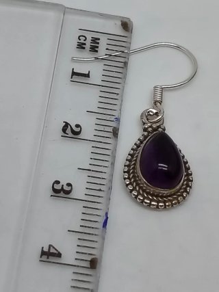 Pendientes Plata 925 y Amatista Gota