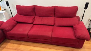 Sofá de tela rojo 3 plazas