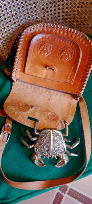 Bolso de hombro vintage de cuero
