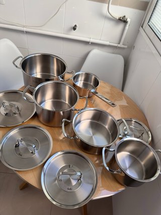 Juego 5 Cacerolas Fissler Acero Inoxidable