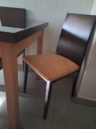 Mesa de salón y 6 sillas.