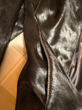 Chaqueta Piel Vacuno Negra/Marrón