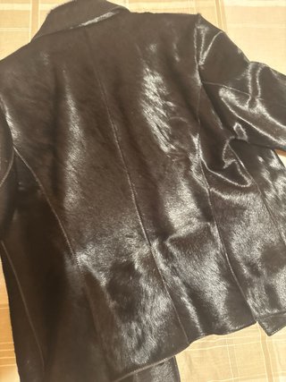 Chaqueta Piel Vacuno Negra/Marrón