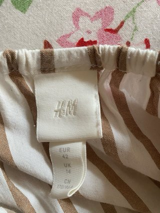 Vestido H&M Rayas Beige Talla 42