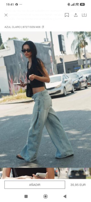 Zara Jeans Mujer Anchos Azul Talla M