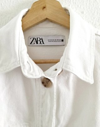 Sobrecamisa Zara vaquera blanca oversize XS/S