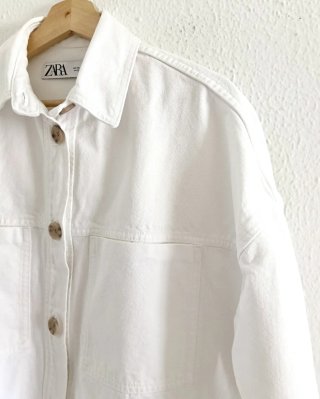 Sobrecamisa Zara vaquera blanca oversize XS/S