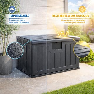 Baúl exterior almacenaje de resina impermeable