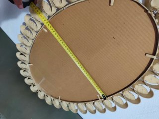 Espejo Flor Sunburst de hierro dorado años 50