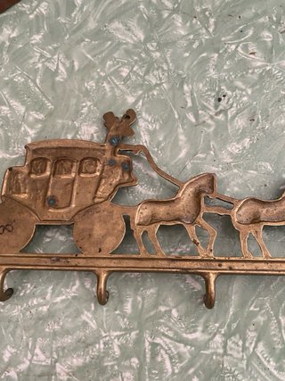 Appendiabiti Carrozza con Cavalli Bronzo