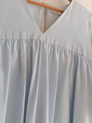 Vestido Zara azul manga acampanada