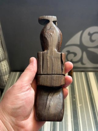 Lote 3 figuras africanas de madera talladas a mano