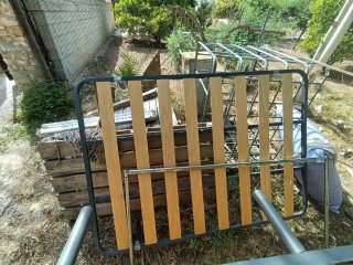 Somier metálico y  madera U de 90