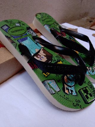 Havaianas Minecraft Talla 29/30 Verde/Negro