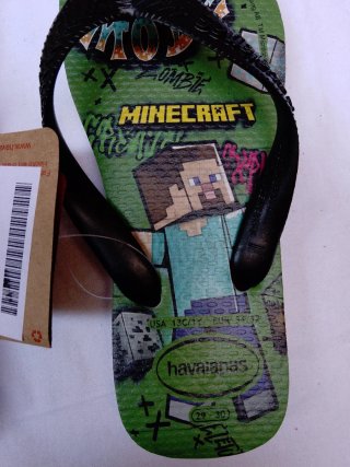 Havaianas Minecraft Talla 29/30 Verde/Negro