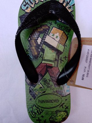 Havaianas Minecraft Talla 29/30 Verde/Negro