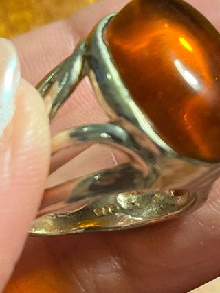 Anello Argento Pietra Corniola Cabochon