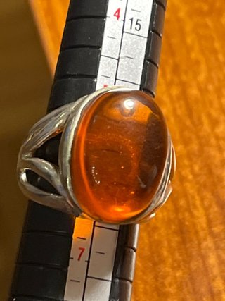 Anello Argento Pietra Corniola Cabochon