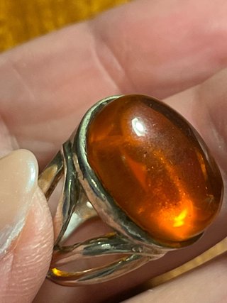 Anello Argento Pietra Corniola Cabochon