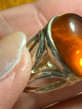 Anello Argento Pietra Corniola Cabochon