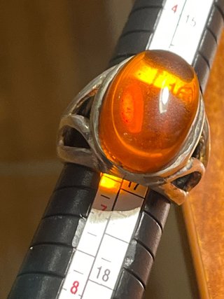Anello Argento Pietra Corniola Cabochon