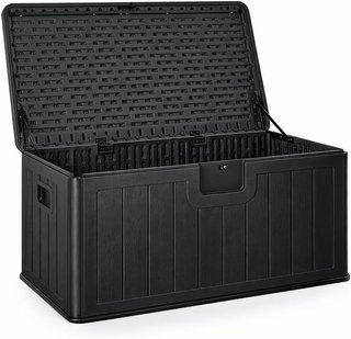 Baúl Almacenaje Exterior Resina Impermeable Negro