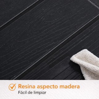 Baúl Almacenaje Exterior Resina Impermeable Negro
