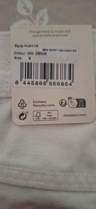 Falda vaquera Pepe Jeans blanca