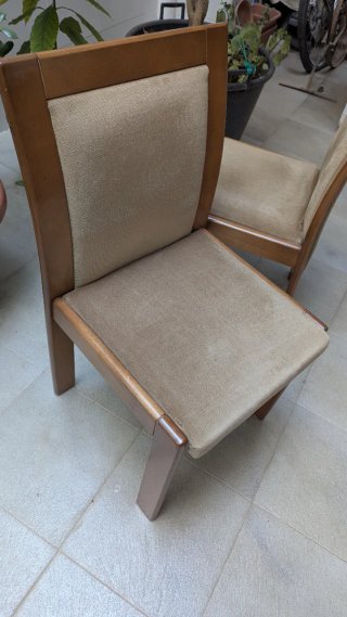 Lote 6 Sillas Madera Haya Tapizadas