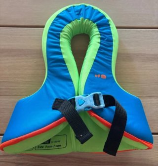 Chaleco natación infantil azul y verde