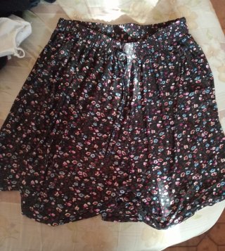Falda pantalón estampada mujer