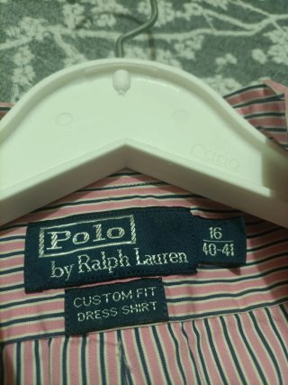 Camisa Polo Ralph Lauren Rayas Rosas Talla L