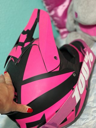 Casco Fox Motocross Rosa y Negro
