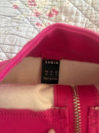 Gonna Shein rosa pelle XS