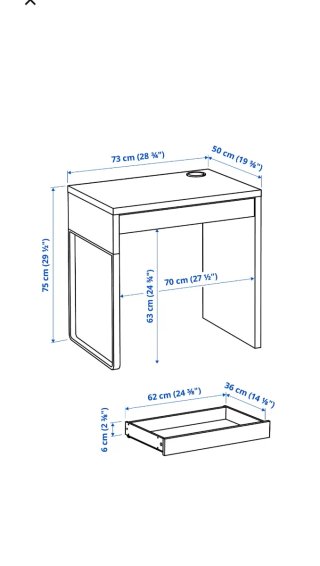 Escritorio IKEA MICKE negro 73x50