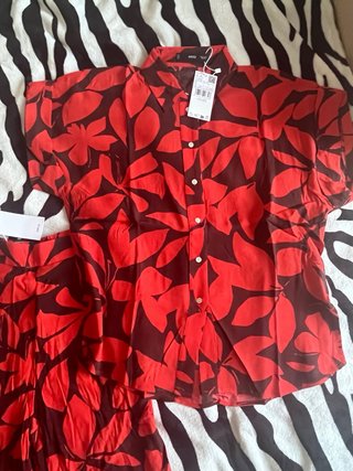 Conjunto Mango Camisa y Pantalón Estampado S