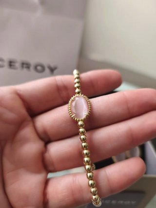Conjunto Plata Chapada oro y Cuarzo Rosa Viceroy